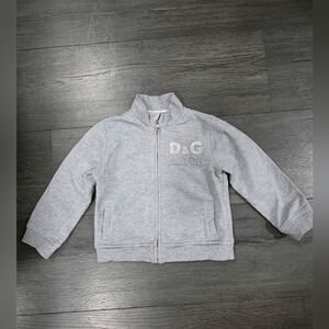 D&G Kids Light Gray Zip-Up Hoodie Size 12-18